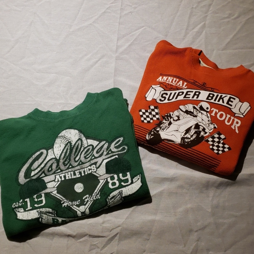 Two long sleeved shirts